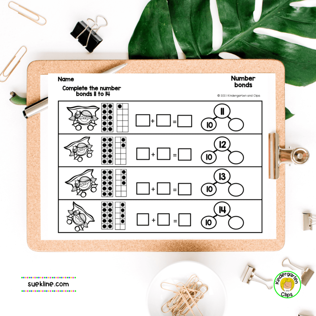 child making teen numbers adding and decomposing them