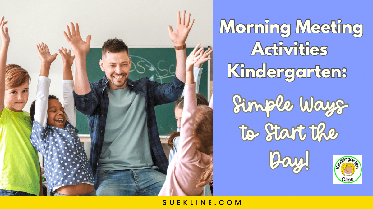 Morning meeting activities kindergarten. Male teacher with students